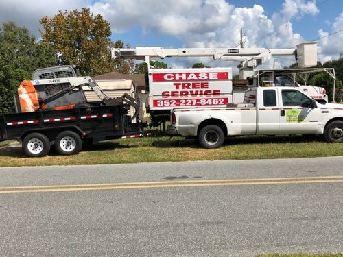 Image of fully insured tree removal equipment.